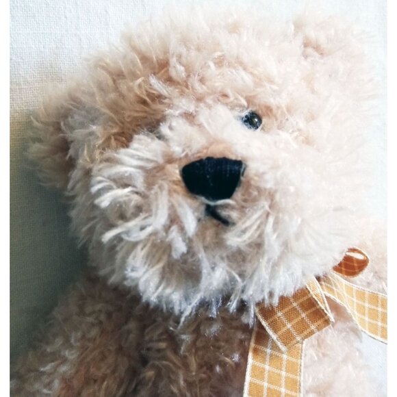 Ganz Plush Bear Orange Ribbon Murdoch Tan 12 Inch Stuffed Animal Vintage H14182 - Picture 2 of 12